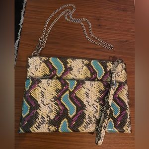 Colorful snake print Zara clutch